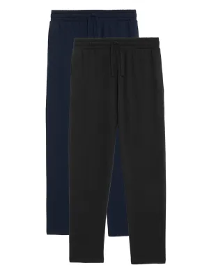 2pk Cotton Rich Straight Leg Joggers