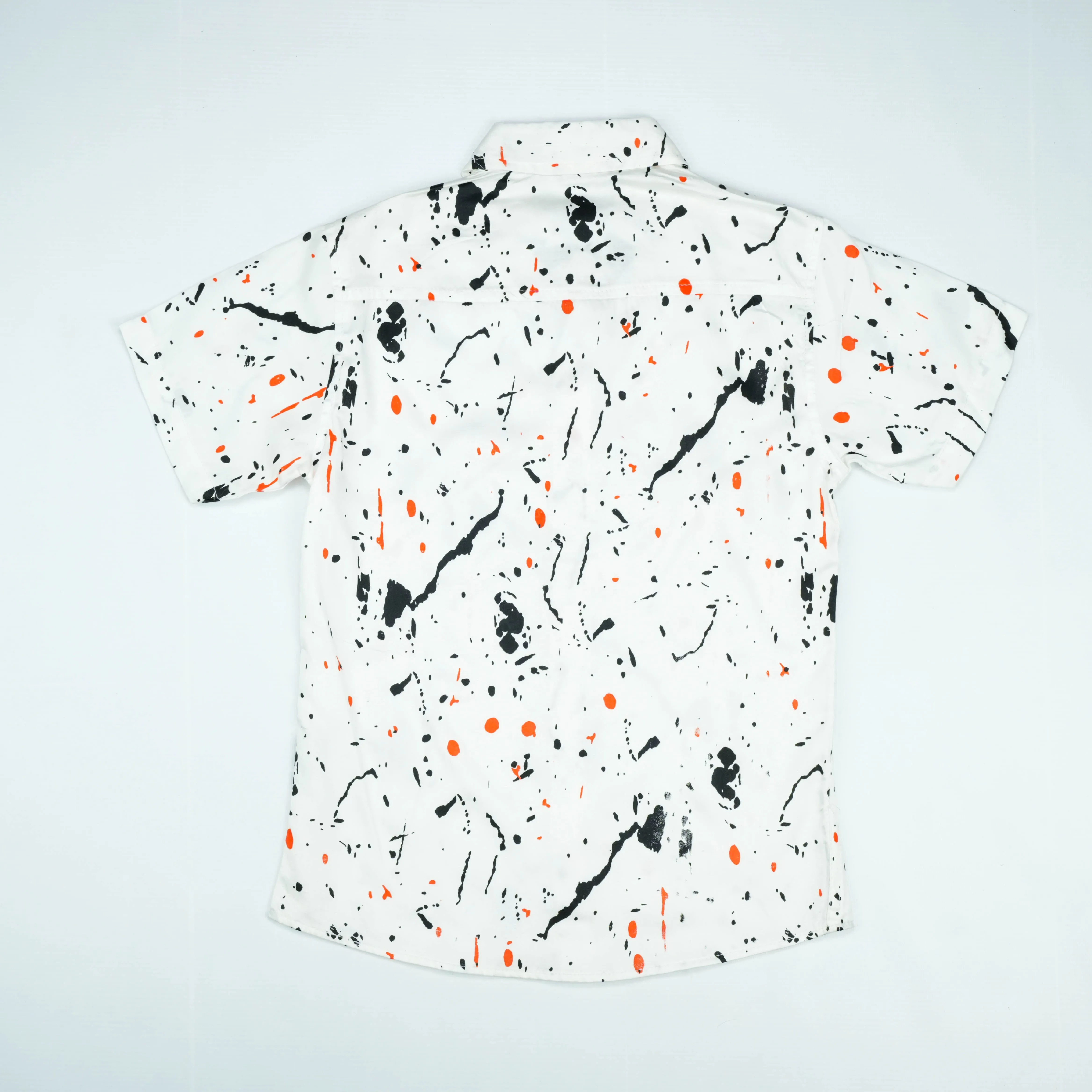 Abstract Splatter Print Short-Sleeve Shirt