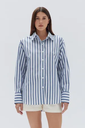 Assembly Label - Everyday Marie  Poplin Shirt -Royal Stripe