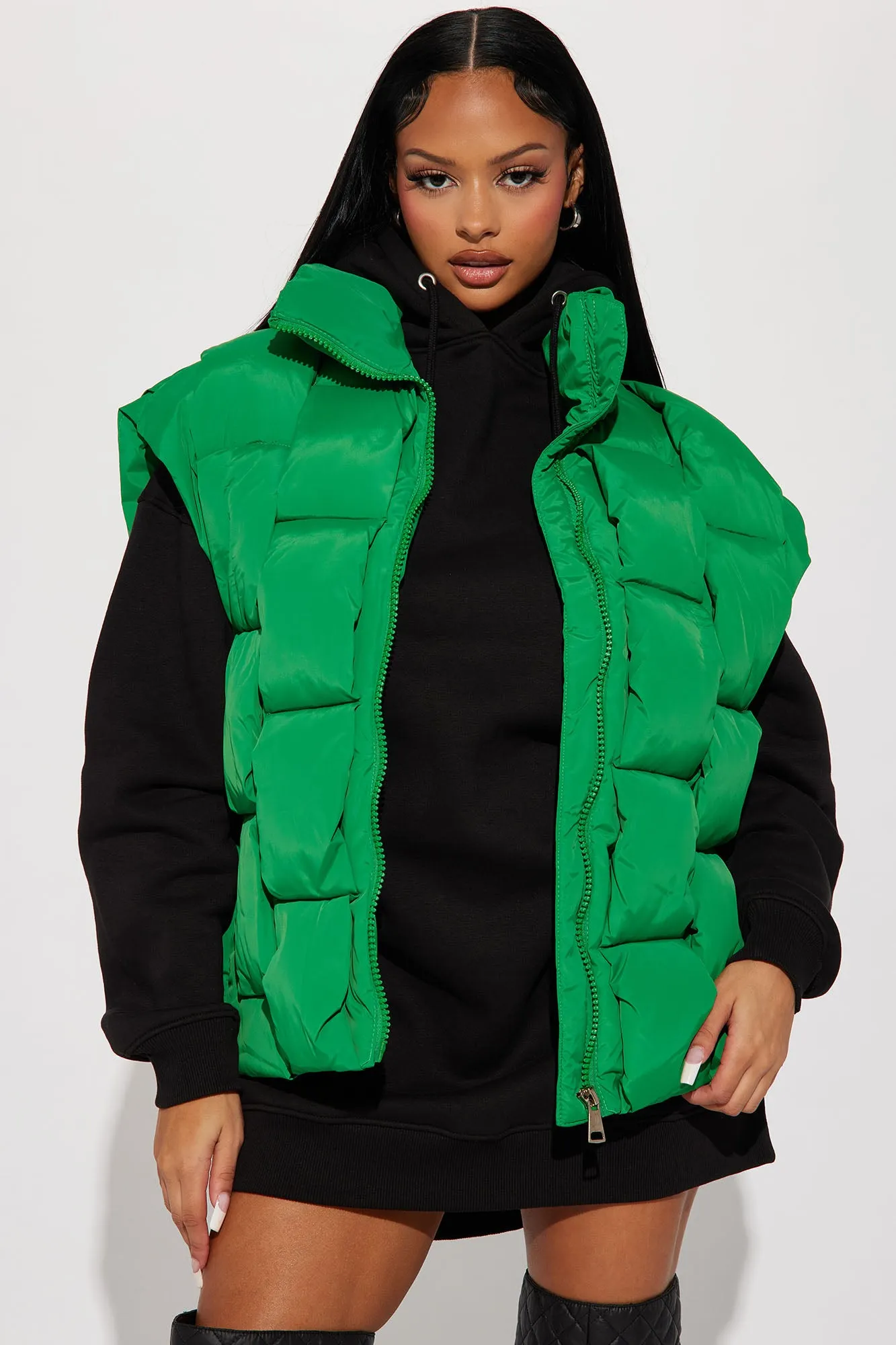 Basket Case Puffer Vest - Green