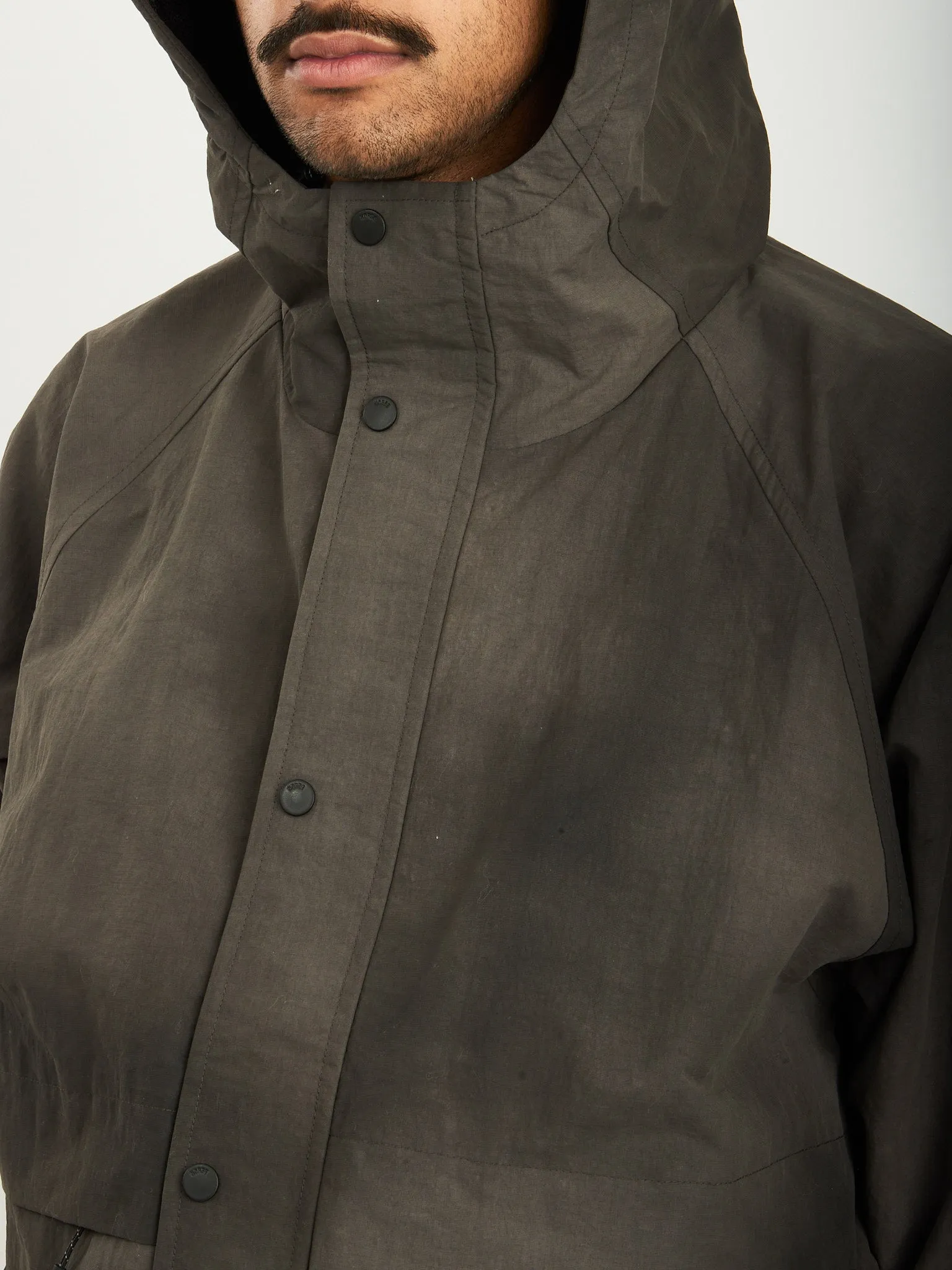 Black Herluf Wave Dye Nylon Windbreaker
