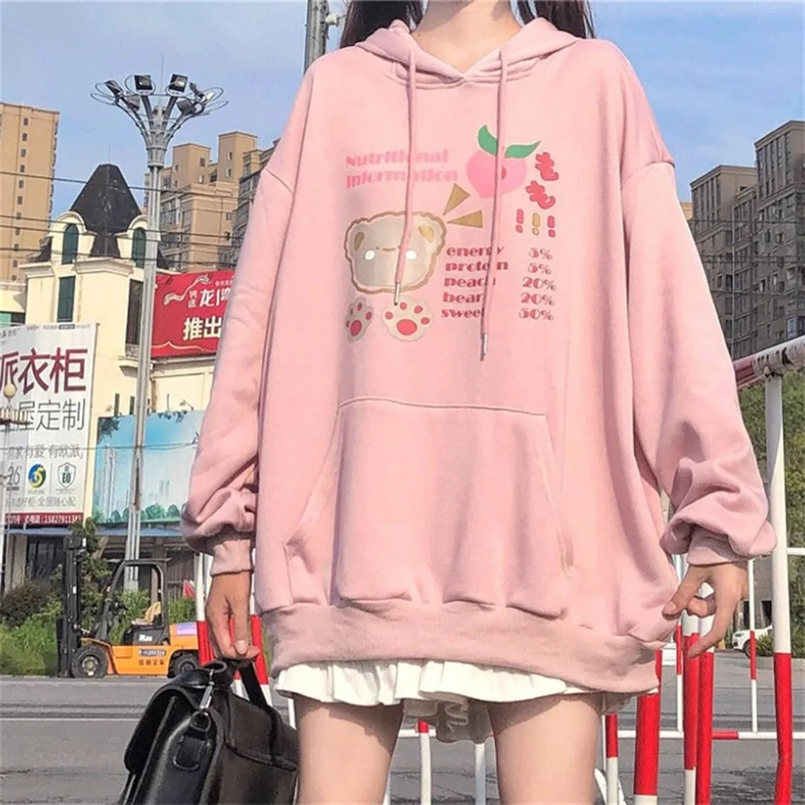 Bunny Ears Hooded Kawaii Print Fashion Hoodies