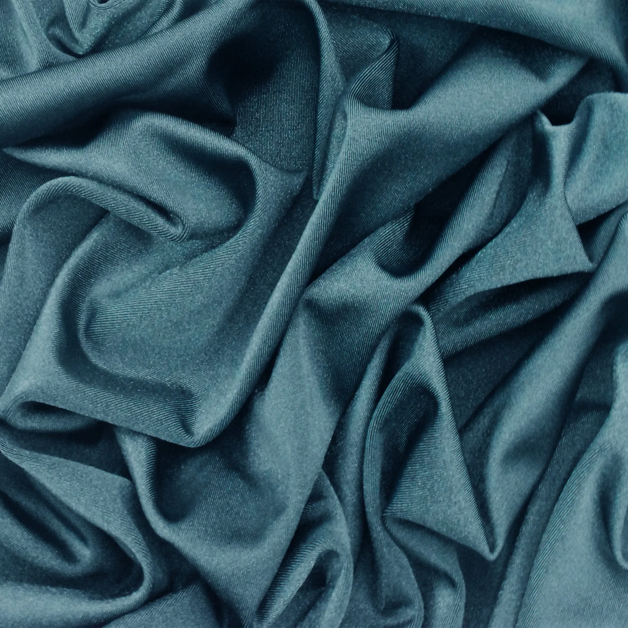 Deep Jasmine Teal Famous Maker Stretch Satin Tricot Yoga Activewear Fabric
