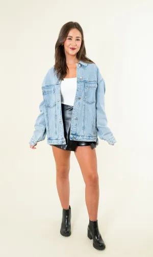 Denim Button Down Oversized Jacket