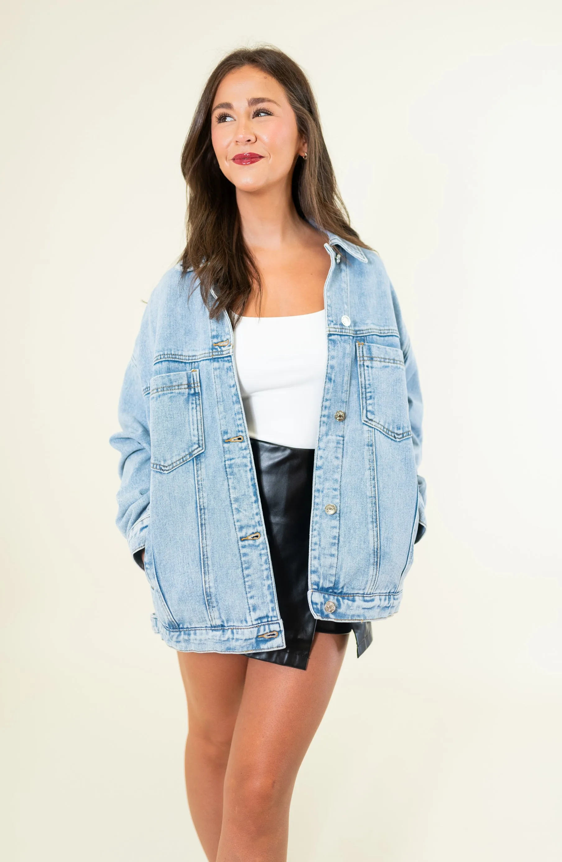 Denim Button Down Oversized Jacket