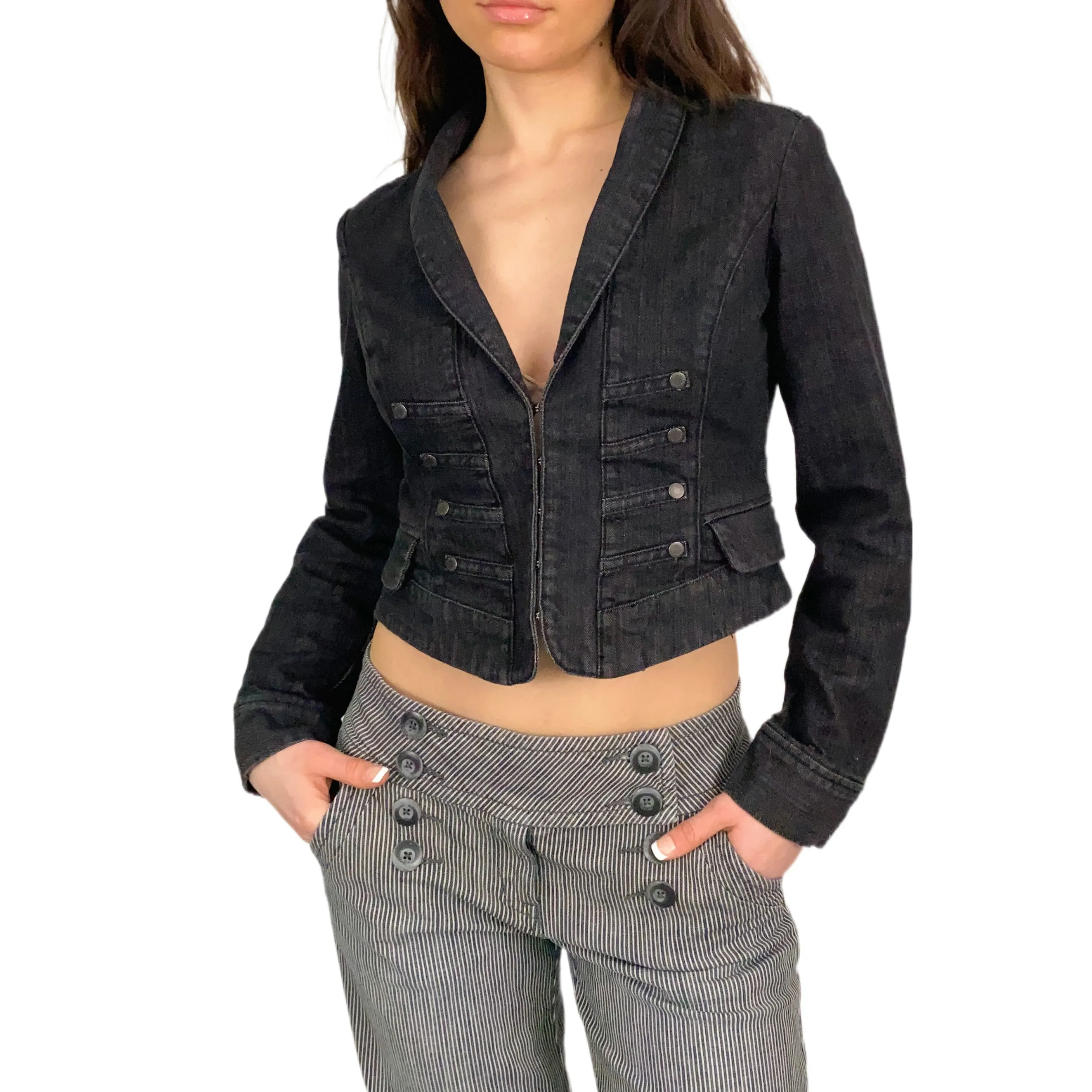 Denim Military Jacket (S)