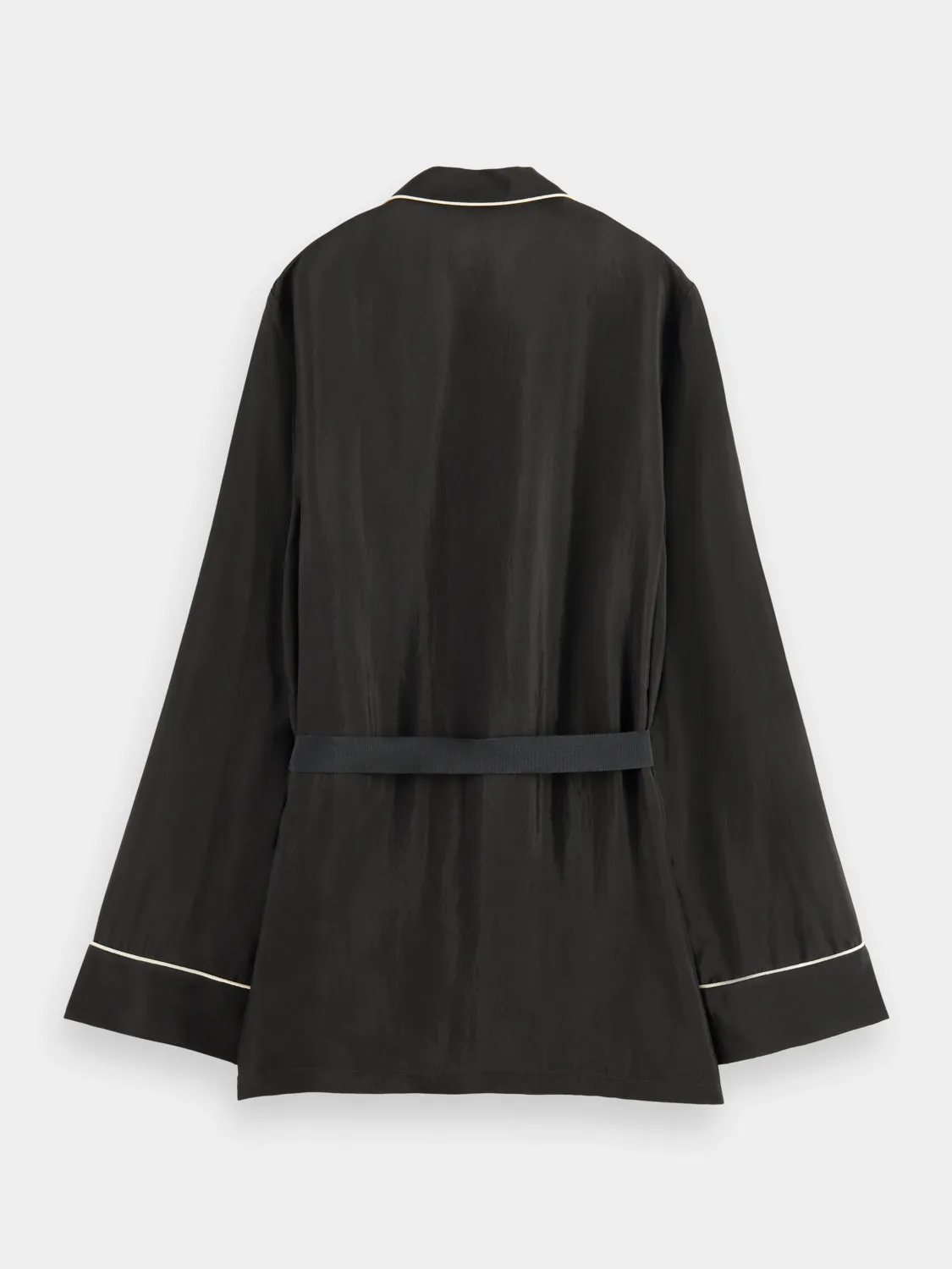 Embroidered belted pyjama blazer
