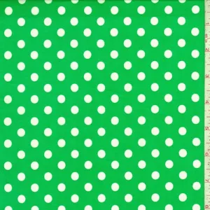 Emerald/White Dot Cotton Fabric
