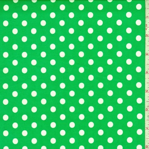 Emerald/White Dot Cotton Fabric