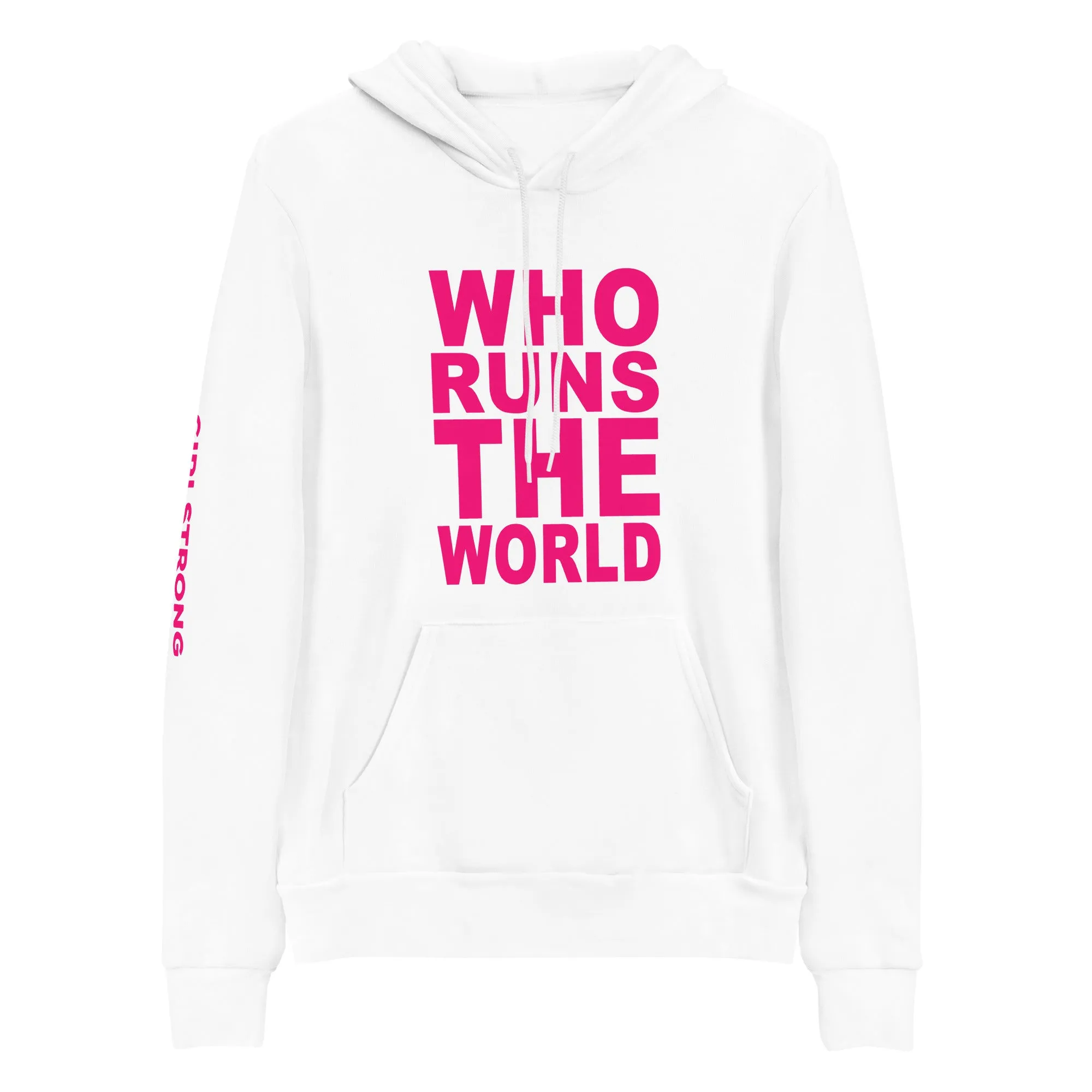 EVERYDAY FLEECE, COZY CHIC HOODIE WHITE - WHO RUNS THE WORLD