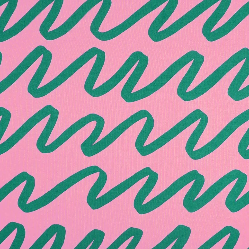 Fine Poplin - Light Pink Making Waves Cotton Woven Fabric by Nerida Hansen Sample