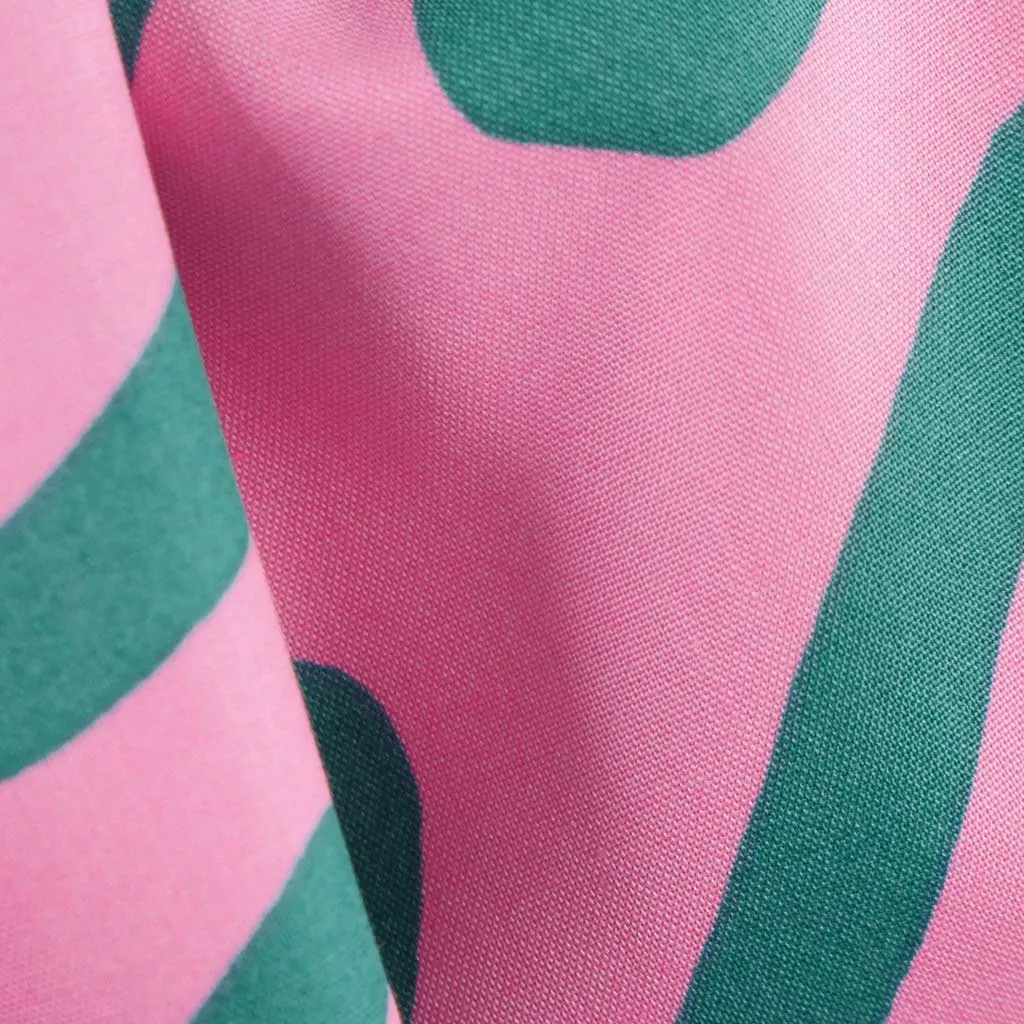 Fine Poplin - Light Pink Making Waves Cotton Woven Fabric by Nerida Hansen Sample