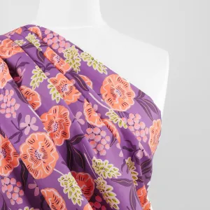 Fine Poplin - Purple Fresh Flowers Cotton Woven Fabric by Nerida Hansen Sample