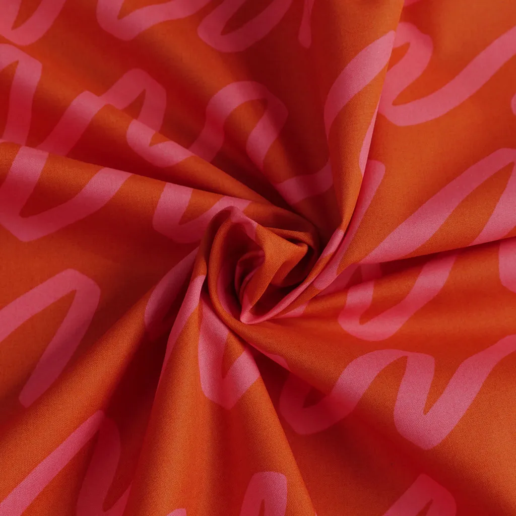 Fine Poplin - Ruby Making Waves Cotton Woven Fabric by Nerida Hansen Sample