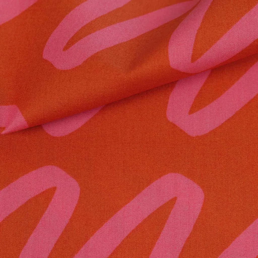 Fine Poplin - Ruby Making Waves Cotton Woven Fabric by Nerida Hansen Sample