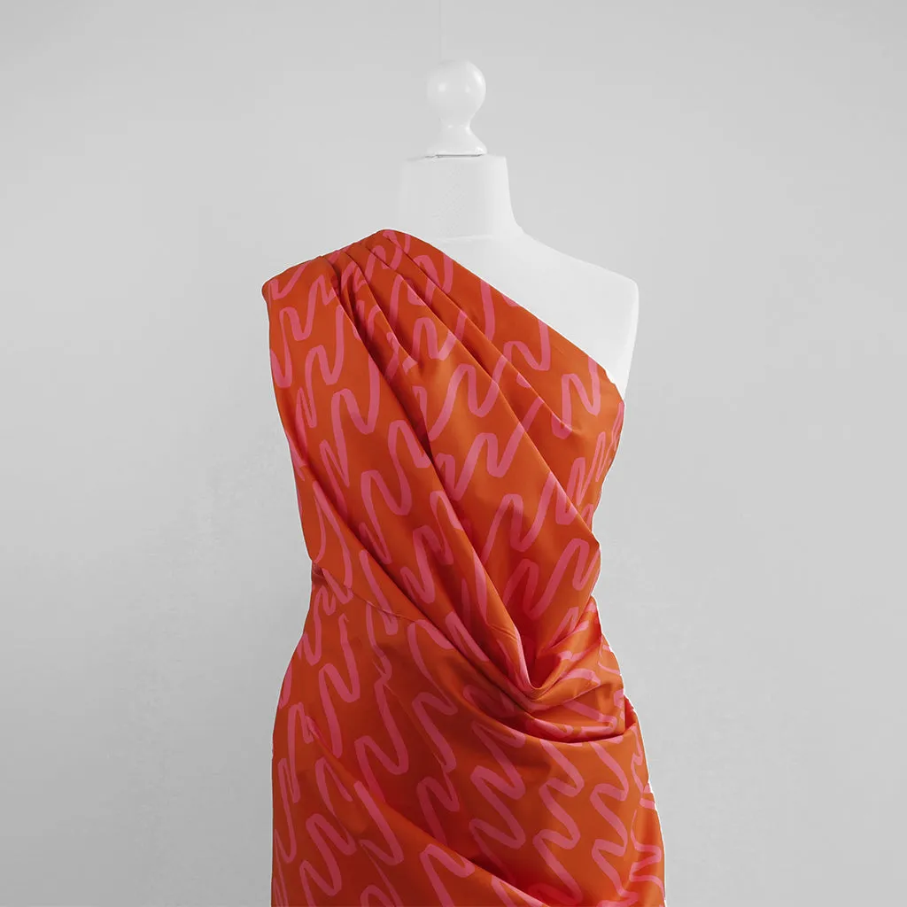 Fine Poplin - Ruby Making Waves Cotton Woven Fabric by Nerida Hansen Sample