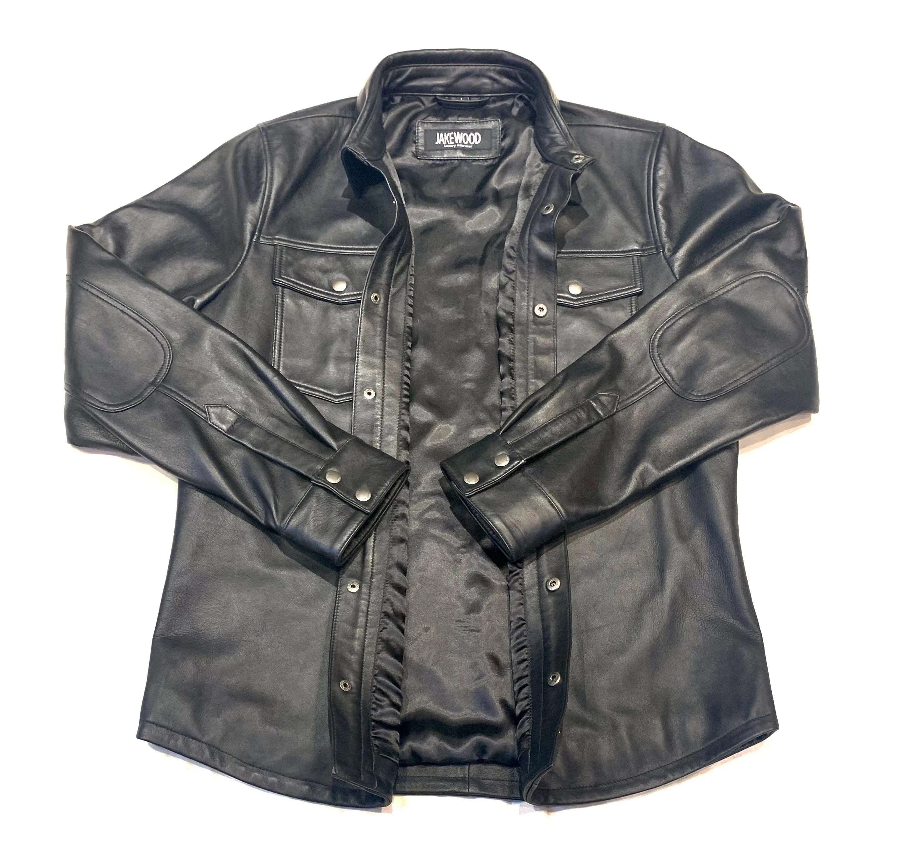 Kashani Men's Black Lambskin Button-Up Shirt