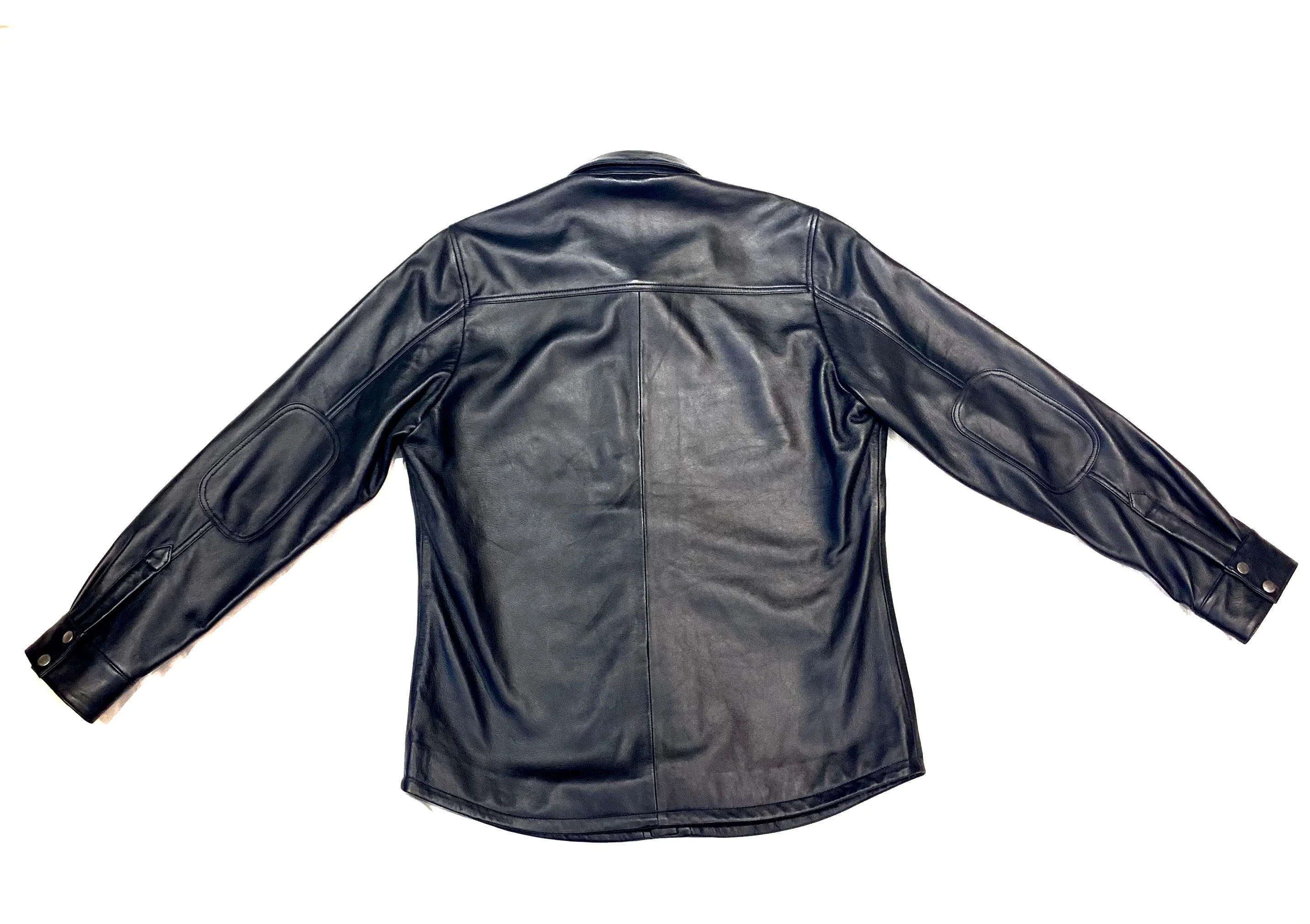 Kashani Men's Black Lambskin Button-Up Shirt