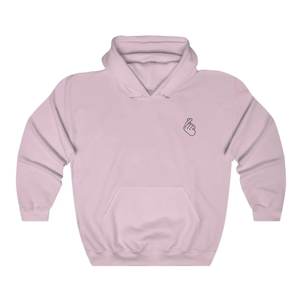 Kpop Finger Heart Hoodie - Trendy Winter Kpop Hoodies - Kpop Hooded Sweater