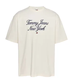 Men's Oversize Luxe Serif NY Tee White