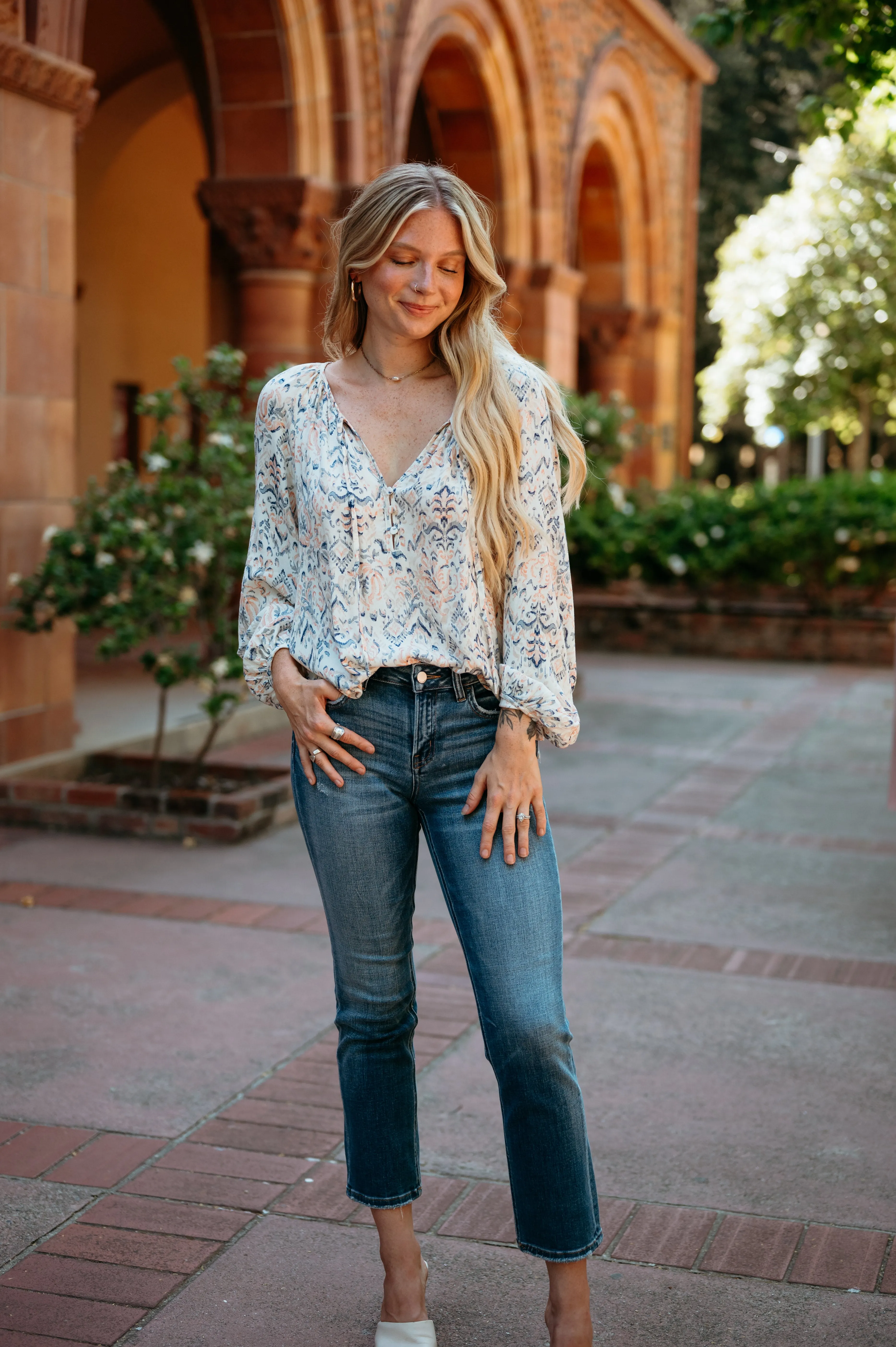 Mid Rise Straight Denim