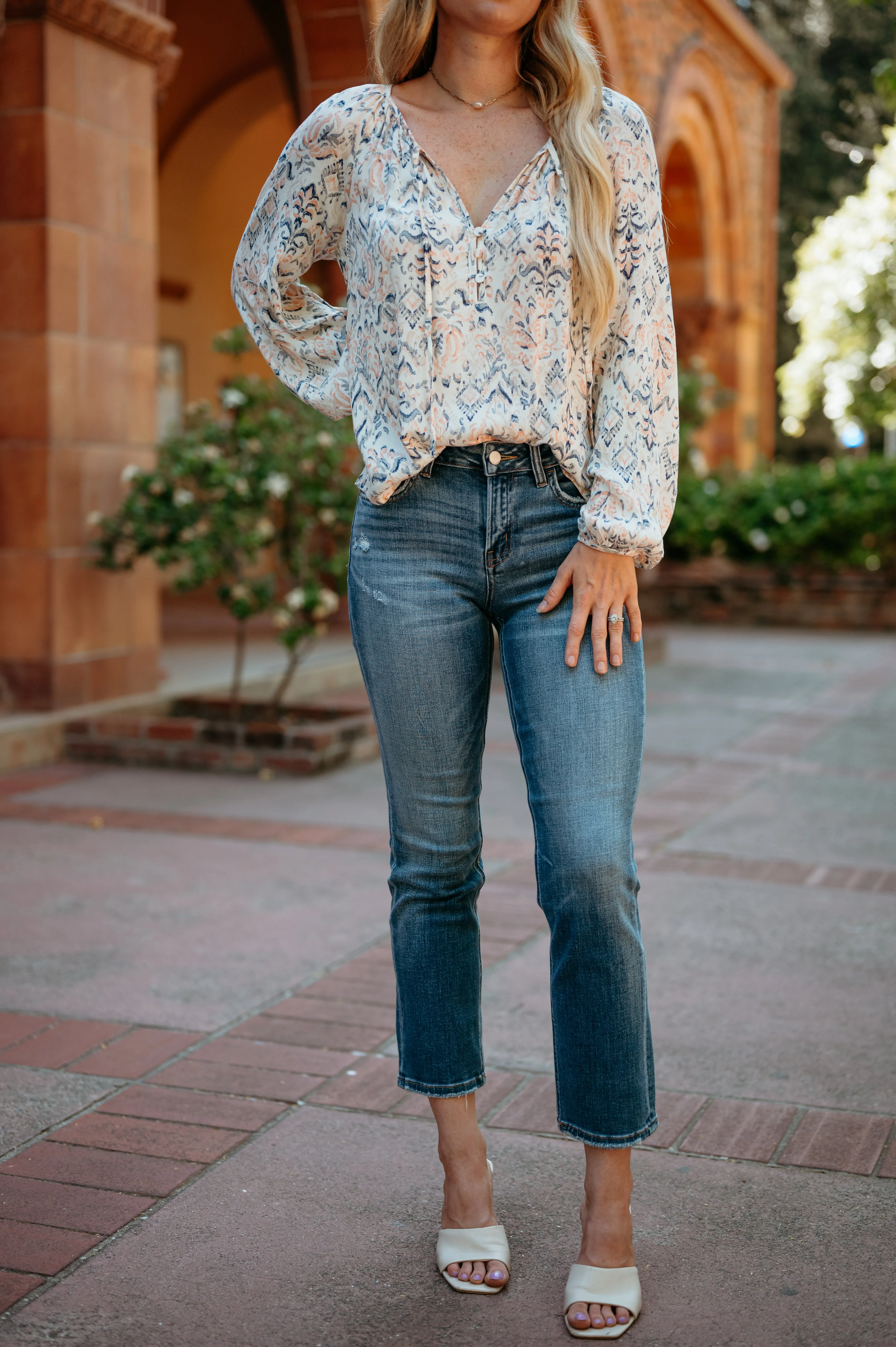 Mid Rise Straight Denim