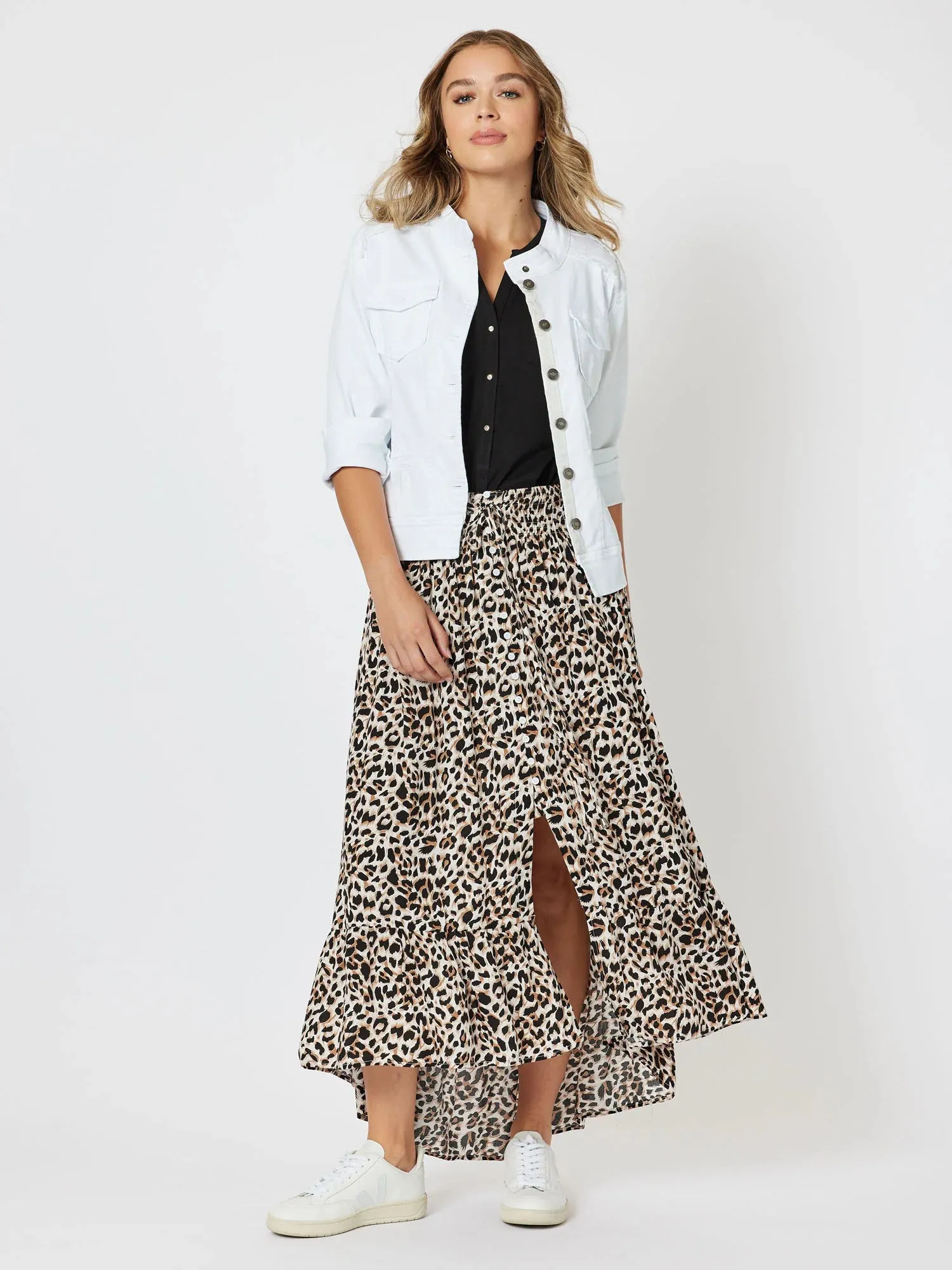 MILITARY DENIM JACKET WHITE