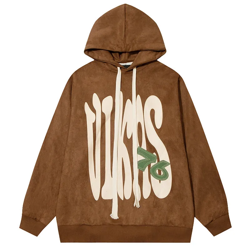 PopFlying Vintage Streetwear Hoodie Letter Painting