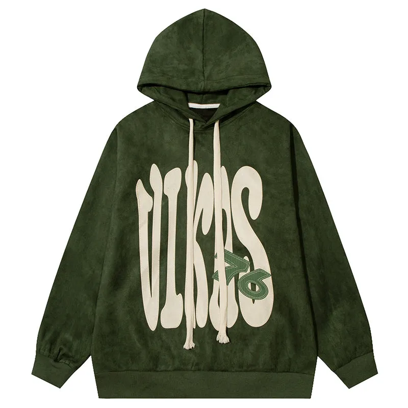 PopFlying Vintage Streetwear Hoodie Letter Painting