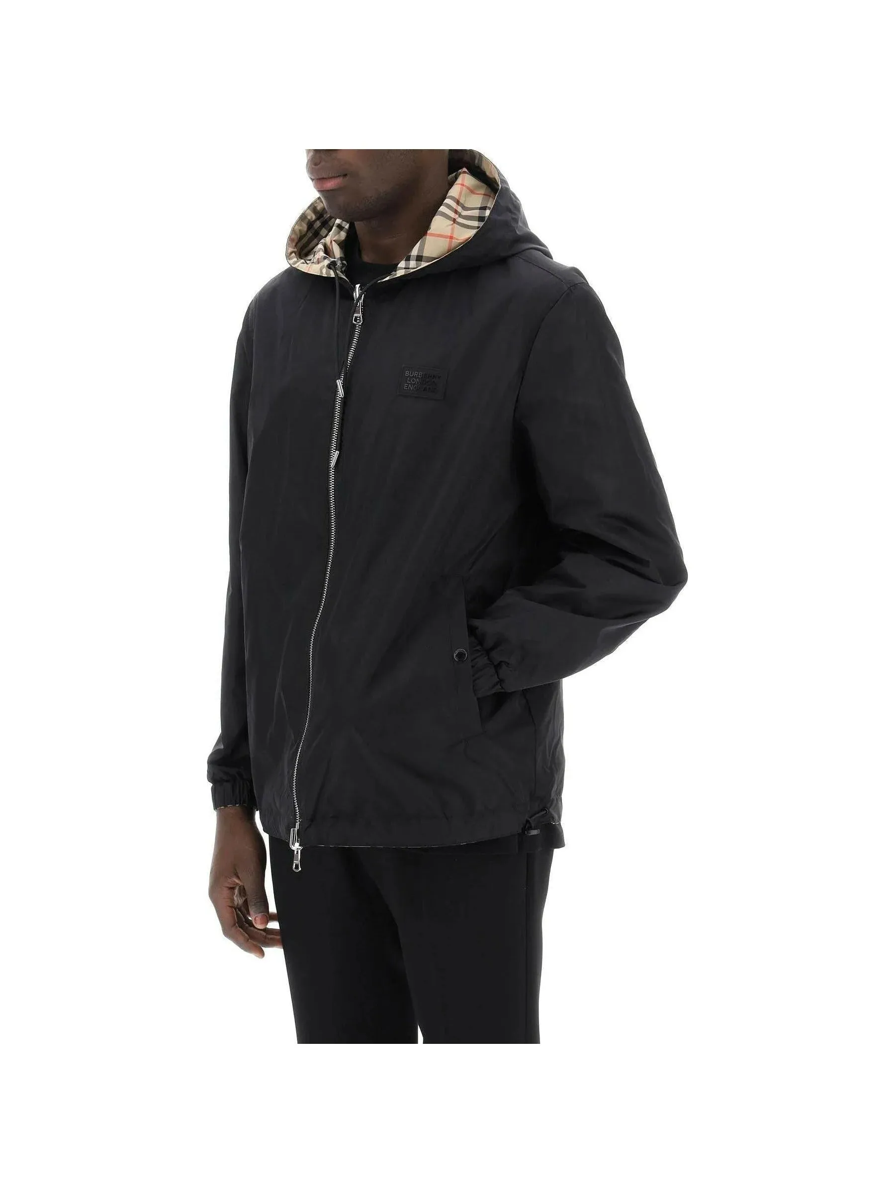 Reversible Check Hooded Jacket