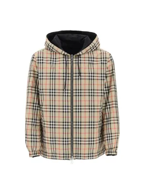 Reversible Check Hooded Jacket