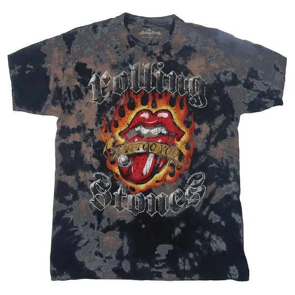 Rolling Stones Kids T-Shirt - Flaming Tattoo - Tie Dye