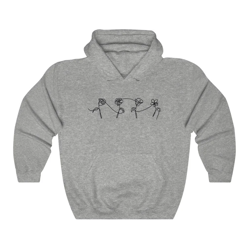 Rose Flower Hoodie - Trendy Winter Kpop Hoodies - Kpop Hooded Sweater