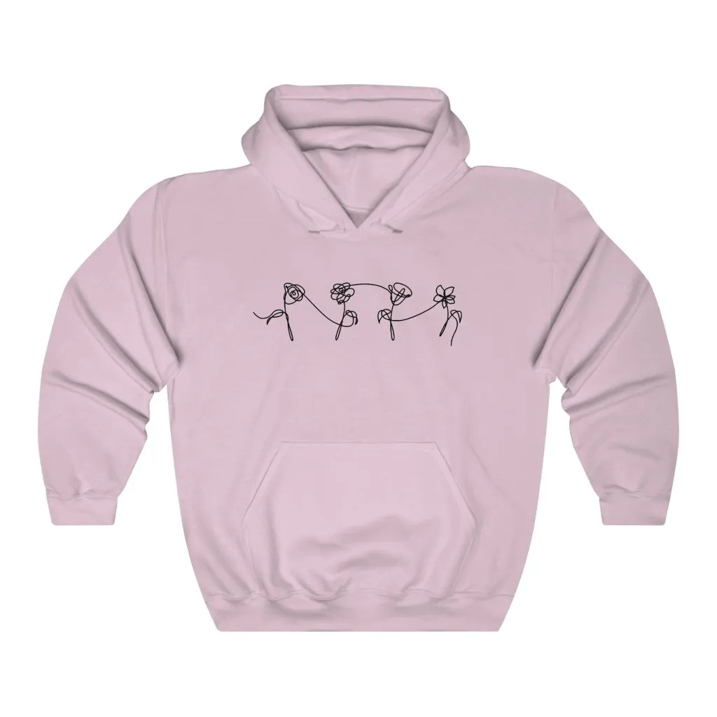 Rose Flower Hoodie - Trendy Winter Kpop Hoodies - Kpop Hooded Sweater