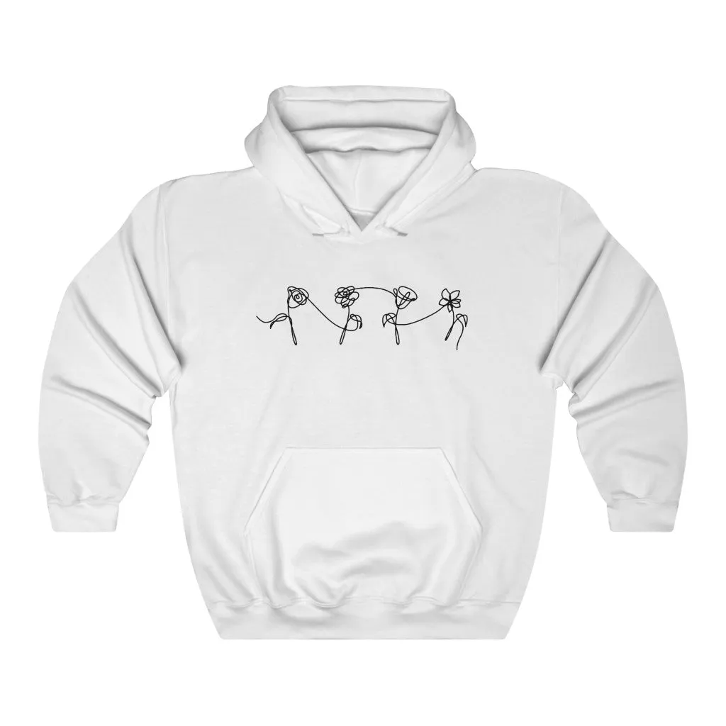 Rose Flower Hoodie - Trendy Winter Kpop Hoodies - Kpop Hooded Sweater