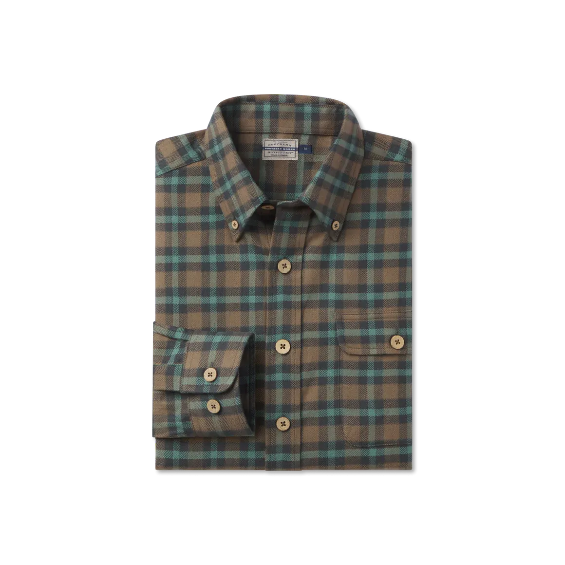 Southern Marsh Shackelford Flannel - Dark Green/Sage