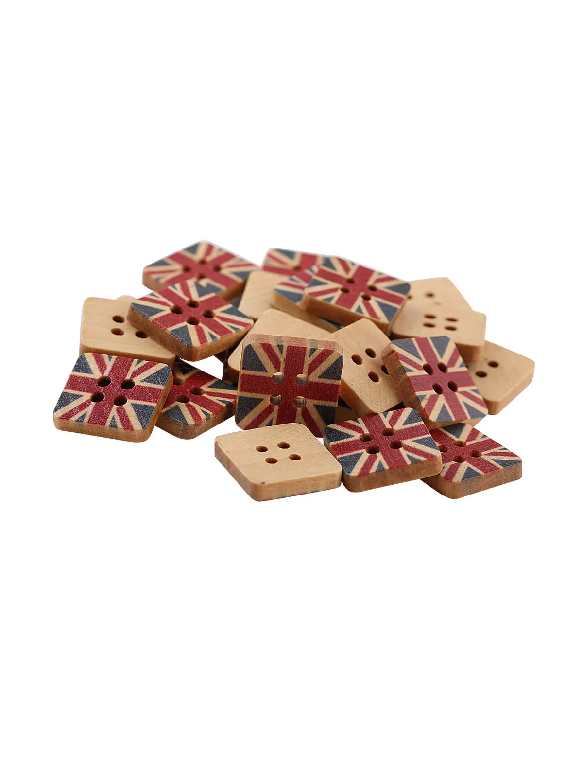 Square Shape Wooden Brown Jacket Buttons