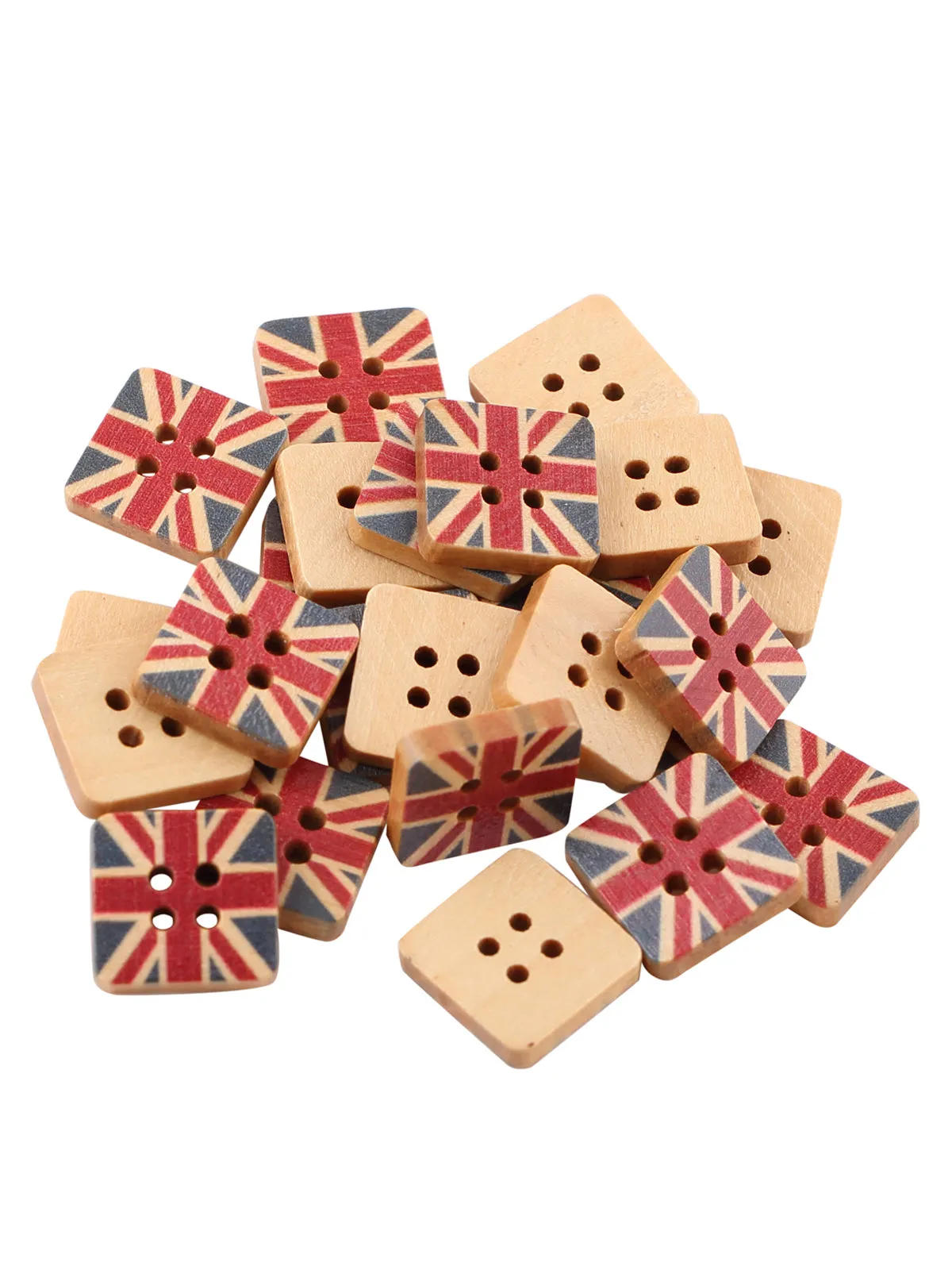 Square Shape Wooden Brown Jacket Buttons