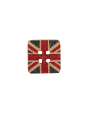Square Shape Wooden Brown Jacket Buttons