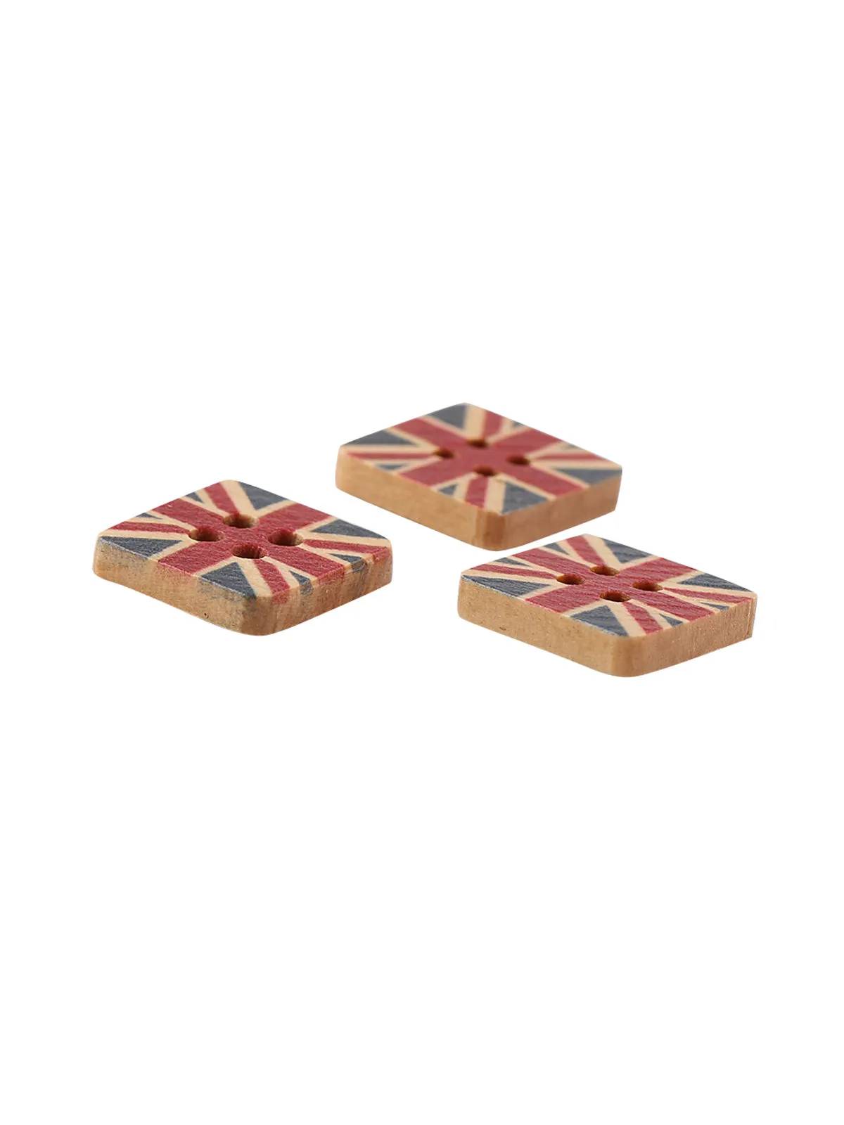 Square Shape Wooden Brown Jacket Buttons