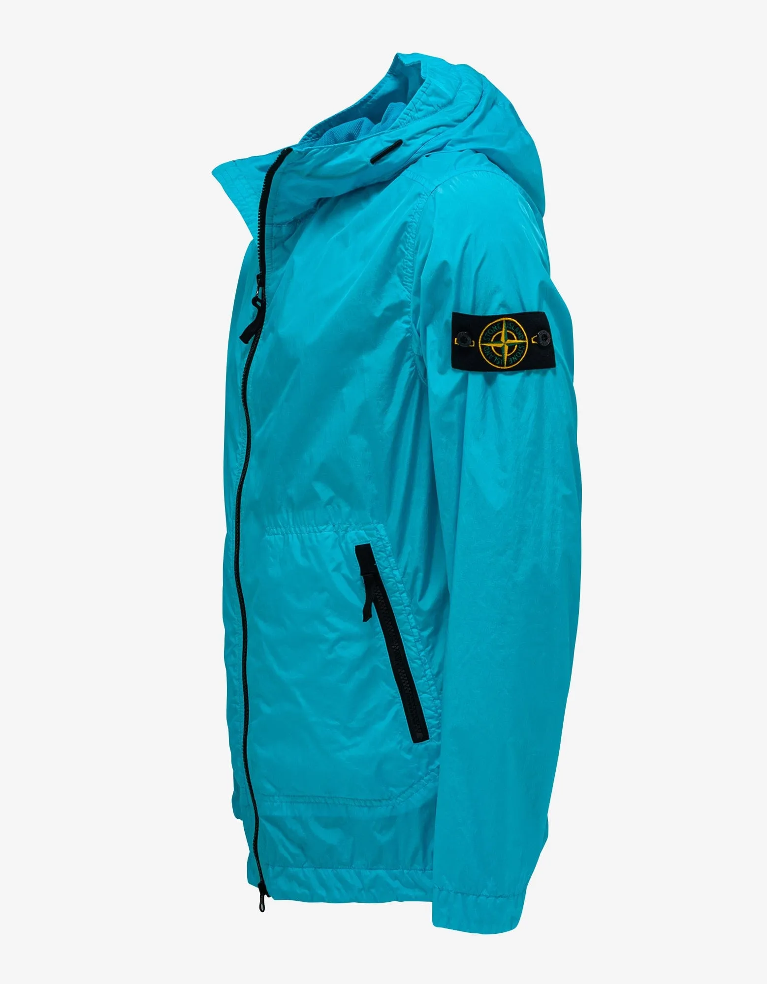 Stone Island Garment Dyed Crinkle Reps NY Turquoise Windbreaker