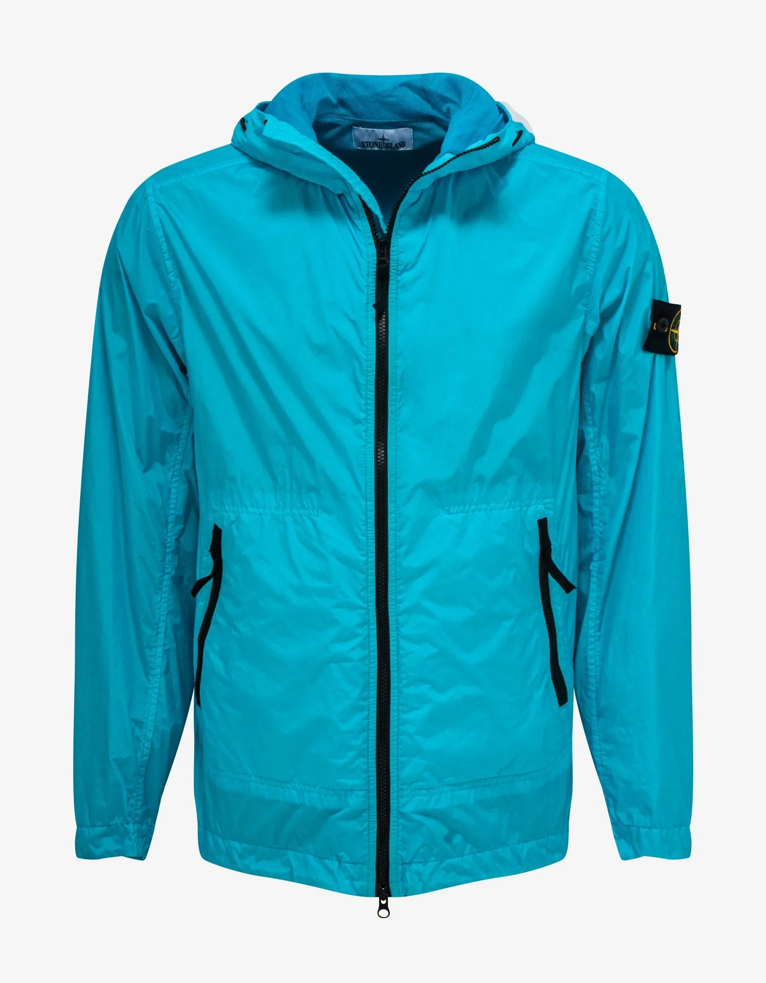 Stone Island Garment Dyed Crinkle Reps NY Turquoise Windbreaker