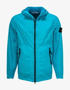 Stone Island Garment Dyed Crinkle Reps NY Turquoise Windbreaker