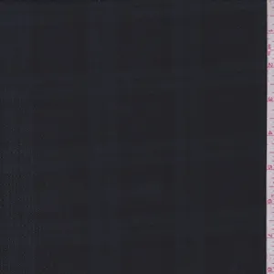Stormy Blue/Black Plaid Ripstop Shirting Fabric
