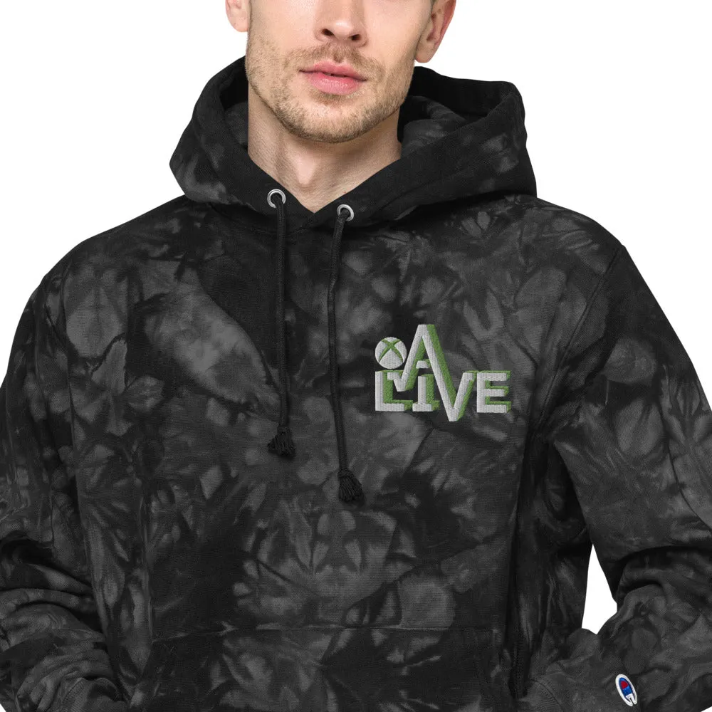 Xbox_Alive Unisex Champion tie-dye hoodie