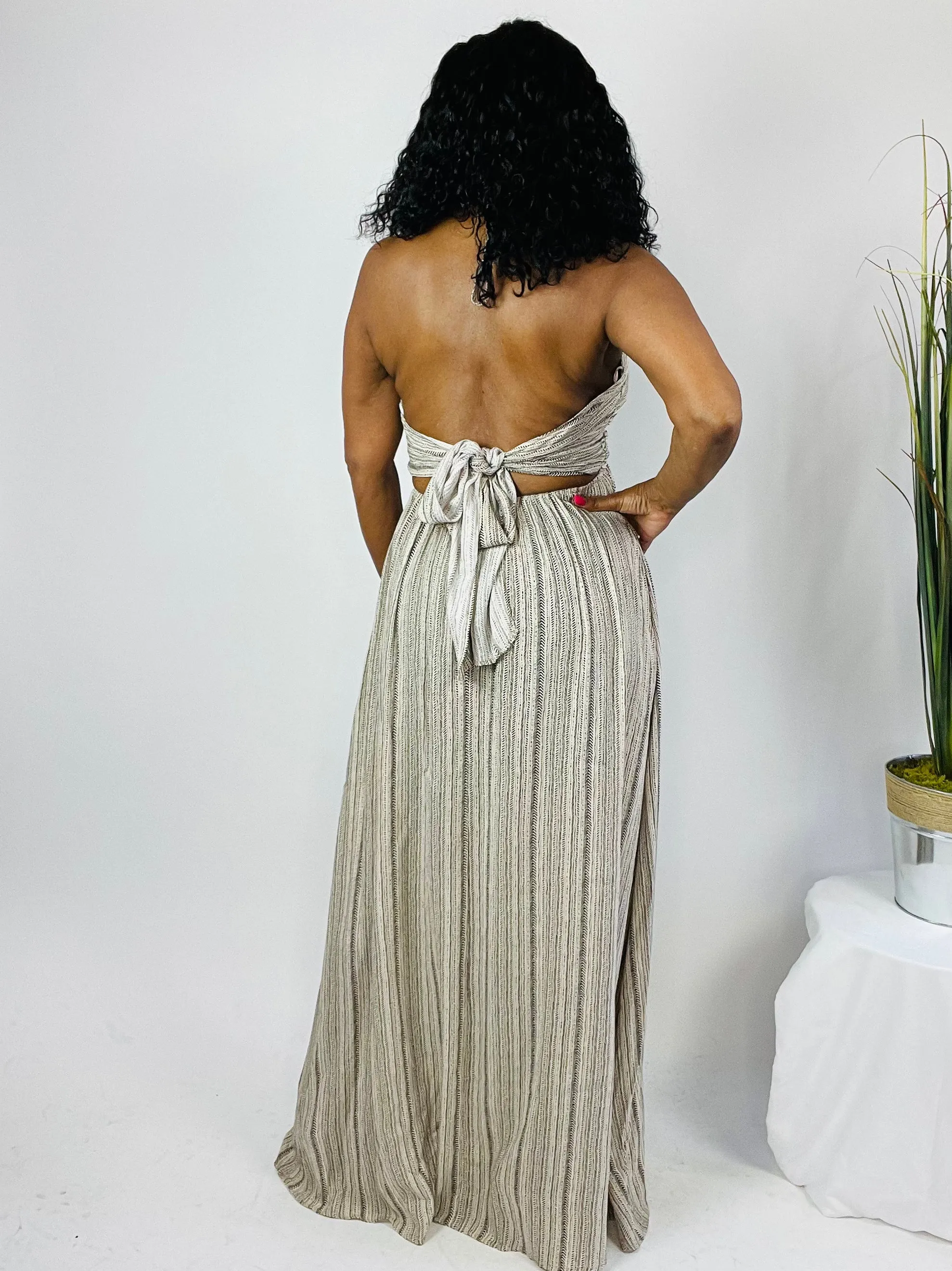 Zaria Halter Backless Maxi Dress